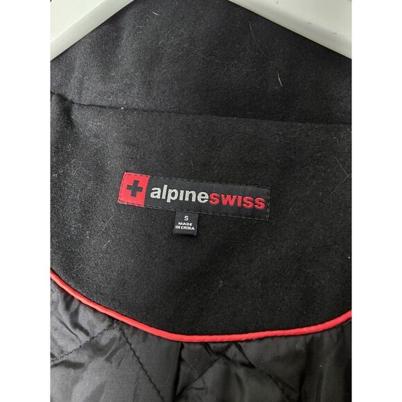 Alpine Swiss Duffy Womens Hooded Parka Fur Trim Wool Coat Toggle Button Jacket S - Picture 5 of 12